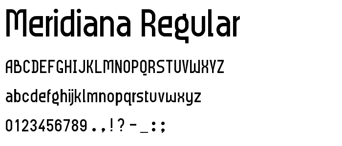 Meridiana Regular font